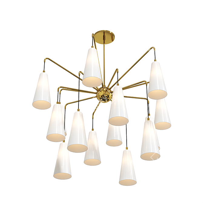 Elegant 18-Light Mika Chandelier 3D model image 2