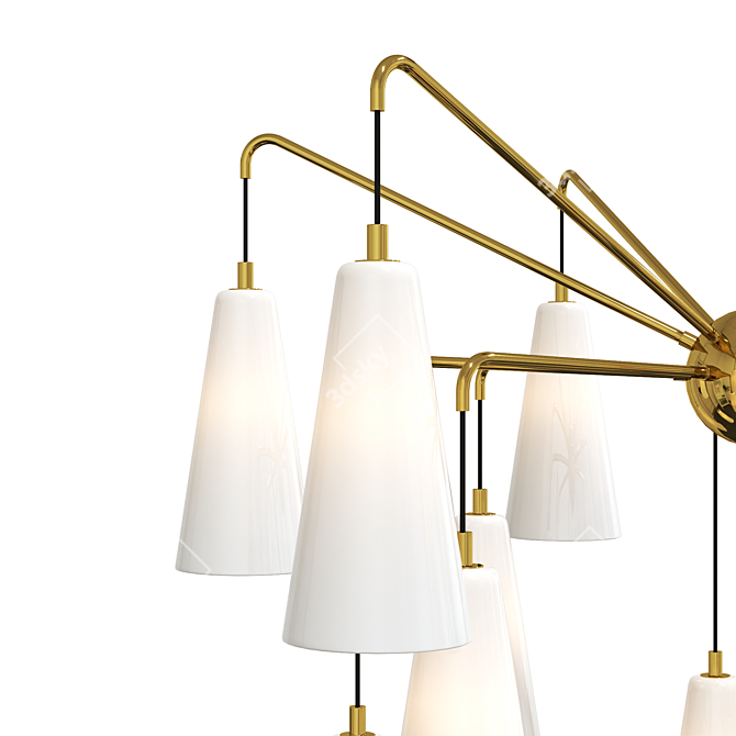 Elegant 18-Light Mika Chandelier 3D model image 3