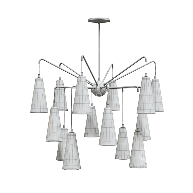 Elegant 18-Light Mika Chandelier 3D model image 4