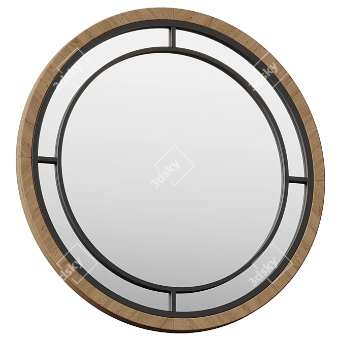 Modern Spoke Accent Mirror 3D model image 2