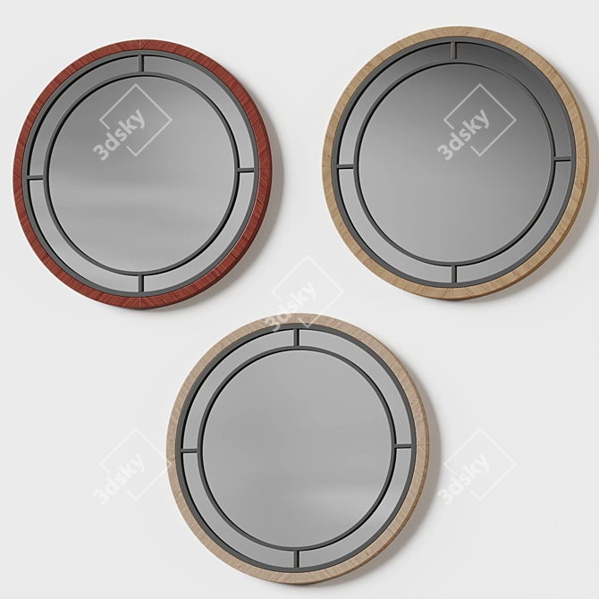 Modern Spoke Accent Mirror 3D model image 4