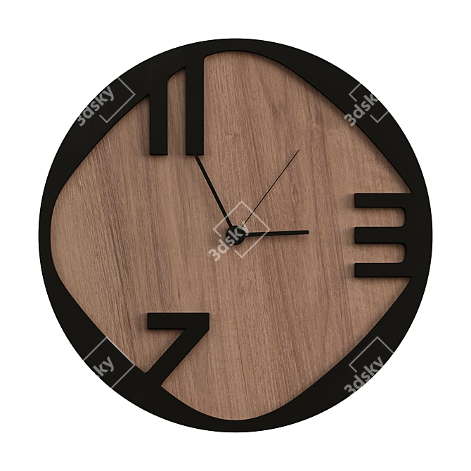 Modern Wall Clock Decor, 3D 3D model image 2