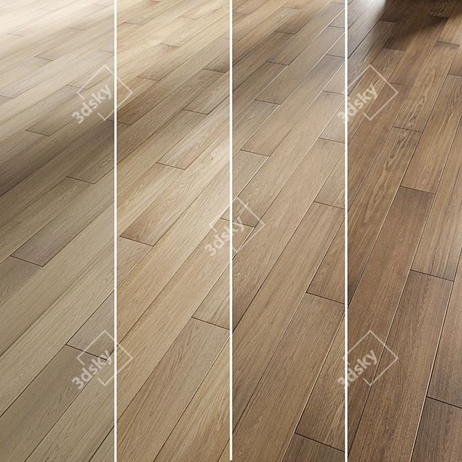 Multi-Pattern Hardwood Flooring Panels 3D model image 1