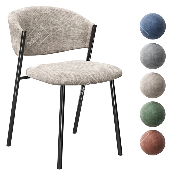 Rupert Chair in Customizable Colors 3D model image 1