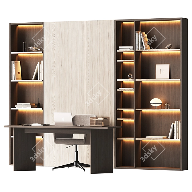 Workspace Shelving Wall Solution 3D model image 1