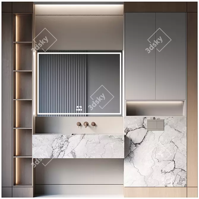 Modern Bathroom Furniture Set 15 3D model image 1