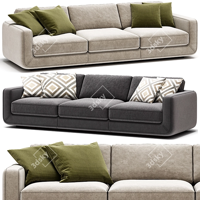 Elegant SOSPIRO Sofa Riva 1920 3D model image 1