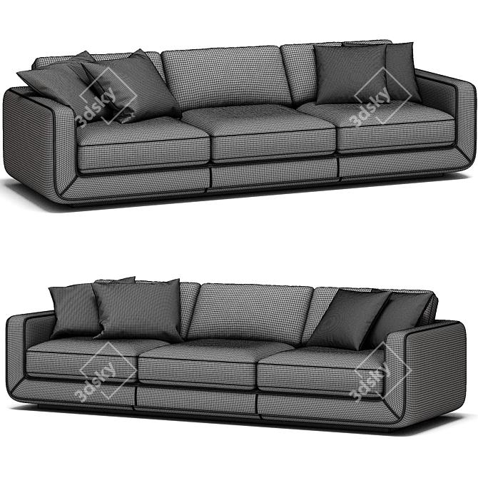 Elegant SOSPIRO Sofa Riva 1920 3D model image 5