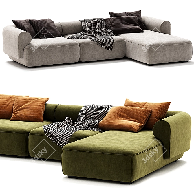 Natuzzi Melody Sofa: Stylish Elegance 3D model image 1