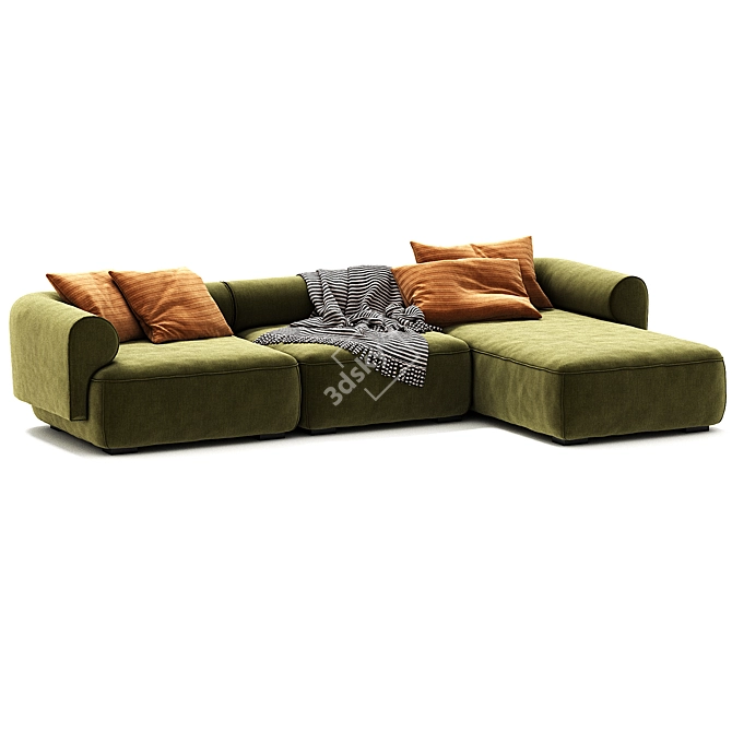 Natuzzi Melody Sofa: Stylish Elegance 3D model image 2