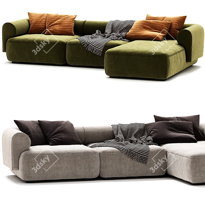 Natuzzi Melody Sofa: Stylish Elegance 3D model image 3