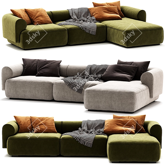 Natuzzi Melody Sofa: Stylish Elegance 3D model image 5