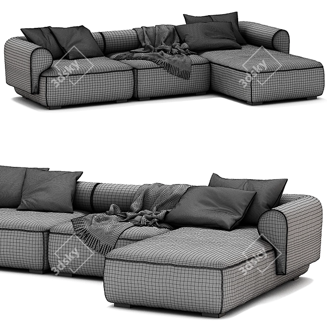 Natuzzi Melody Sofa: Stylish Elegance 3D model image 6