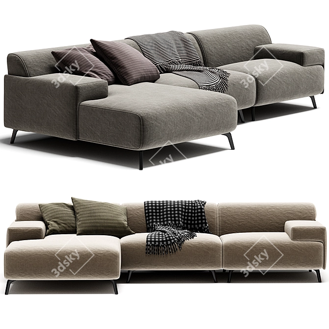 Modern Chic LUGANO Sofa 3D model image 3