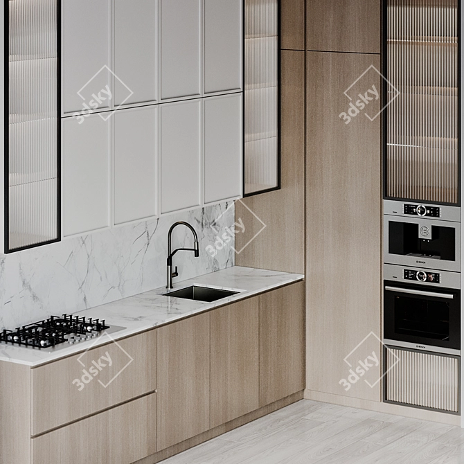 Modern Kitchen Set Bosch Gessi 3D model image 3