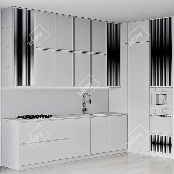 Modern Kitchen Set Bosch Gessi 3D model image 6