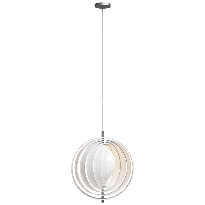 Nordic Designer LED Moon Chandelier 3D model image 2