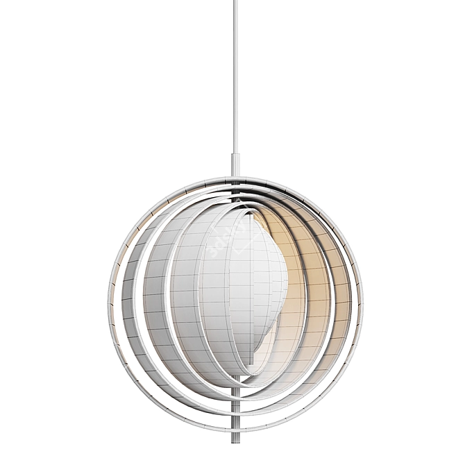 Nordic Designer LED Moon Chandelier 3D model image 6