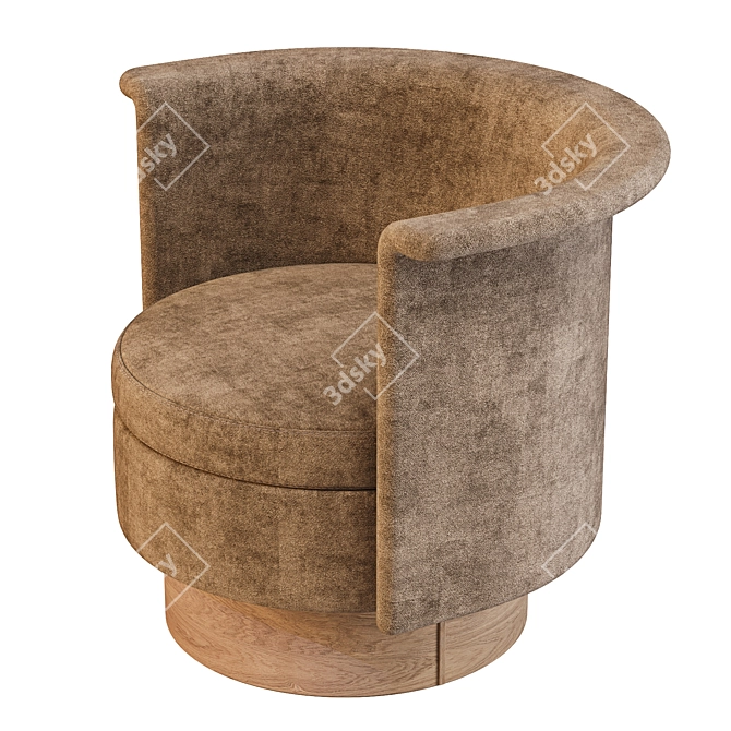 Karimoku N-SW01 Swivel Lounge Chair 3D model image 1