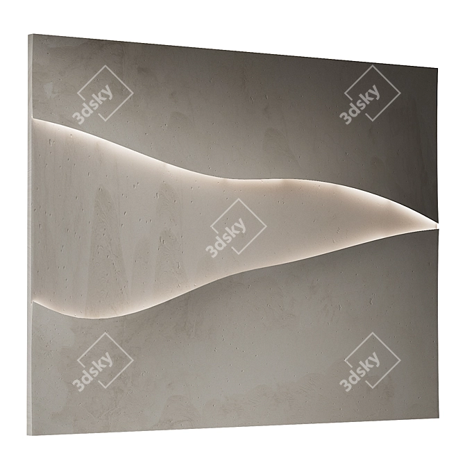 Geometric Relief Wall Panel 3D model image 2