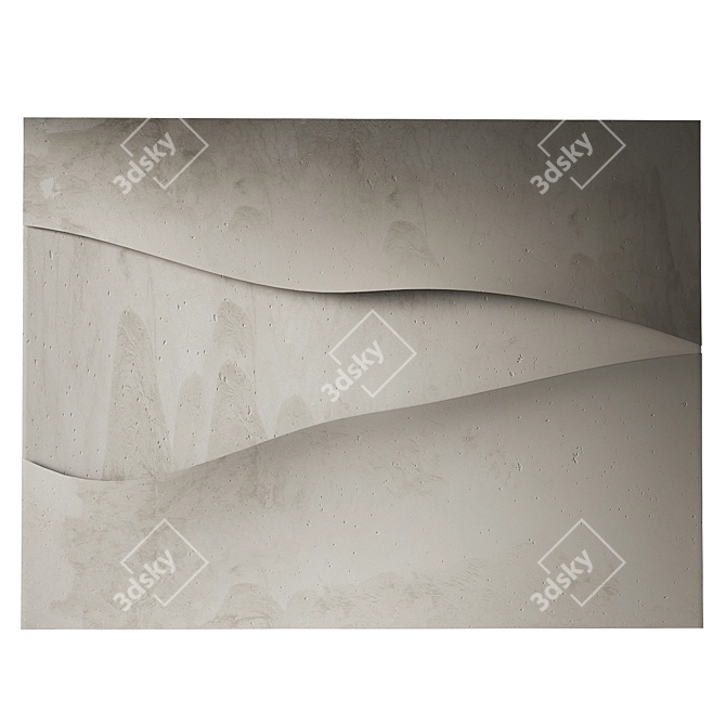 Geometric Relief Wall Panel 3D model image 3