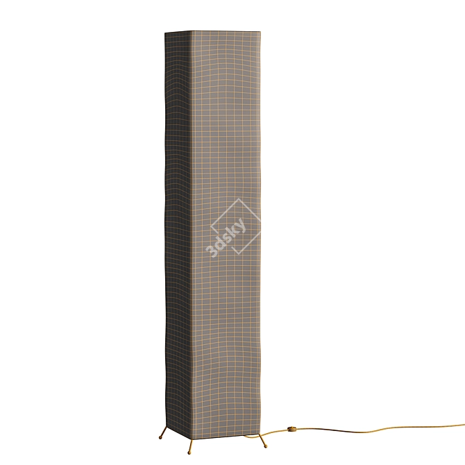 Bamboo Print White Paper Floor Lamp 3D model image 5