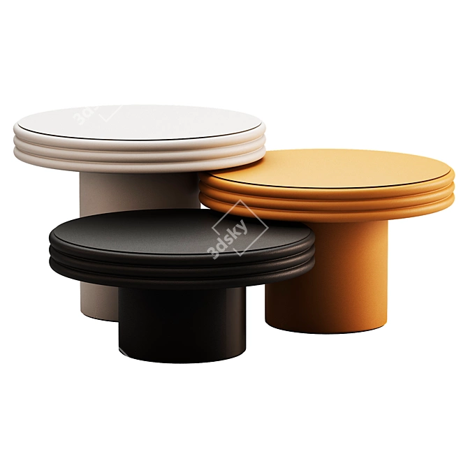 Elegant Scala Round Tables Set 3D model image 1