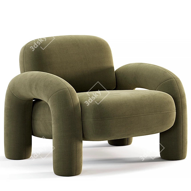 Modern BUBO Armchair Design 3D model image 4