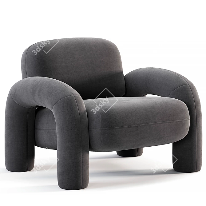 Modern BUBO Armchair Design 3D model image 6