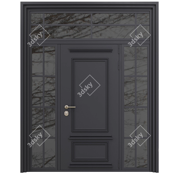 Modern Entry Door Set 90 3D model image 6