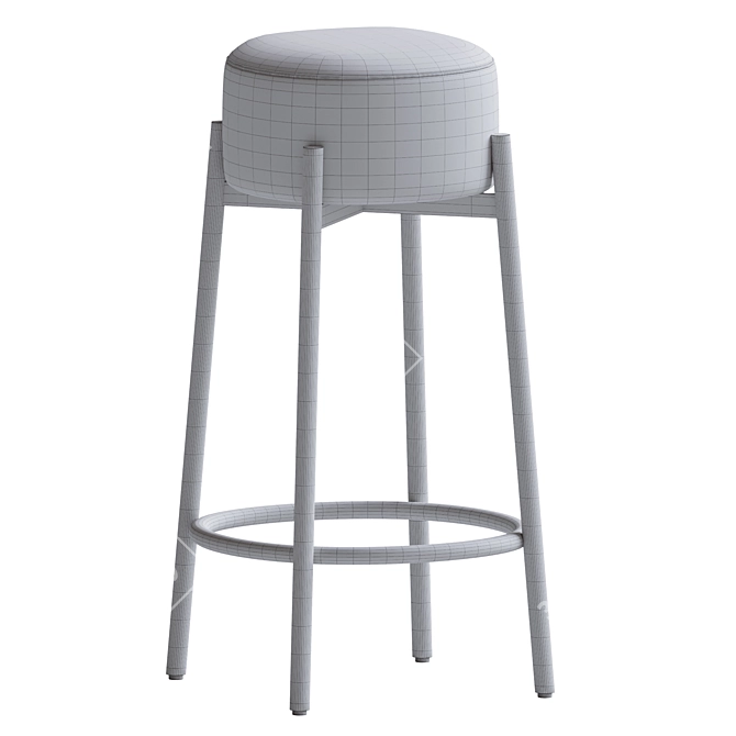 Modern Upholstered Metal Frame Stool 3D model image 5