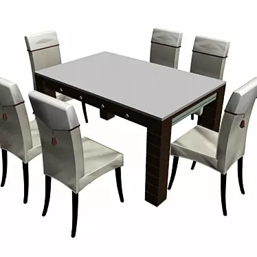 Classic Style Dining Set for 6 3D model image 1 