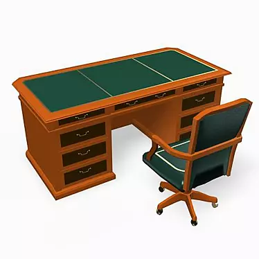Classic Writing Desk Set 3D model image 1 