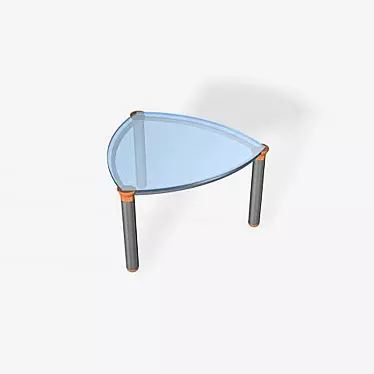 Modern Glass-Top Aluminum Table 3D model image 1 