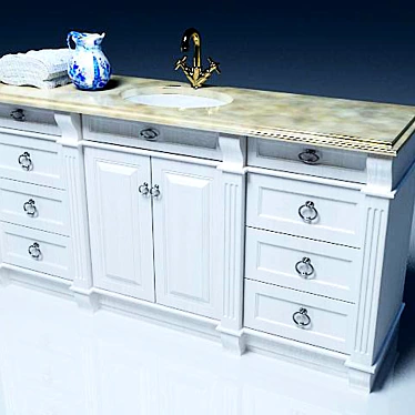 Traditional English Style Bathroom Furniture 3D model image 1 