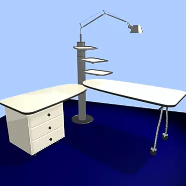 Sleek Writing Desk for Kids 3D model image 1 
