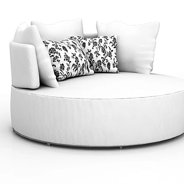 Circular Cushioned Sofa 3D model image 1 