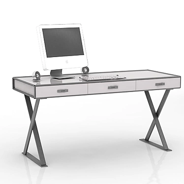 Modern Desk with iMac 3D model image 1 