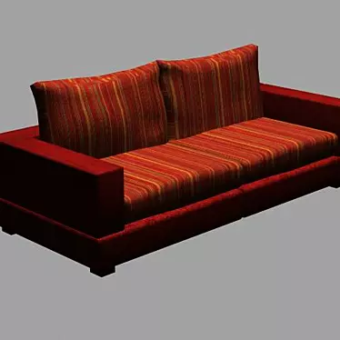 Versatile Divan Sofa with Texture Options 3D model image 1 