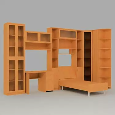 3D Living Room Book: Textured Design 3D model image 1 
