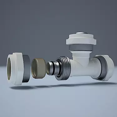 Triple Metal-Plastic Pipe Connector 3D model image 1 