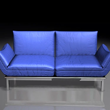 Modern Leather Sofa 3D model image 1 