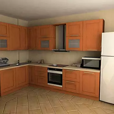 Italian Kitchen: Stylish Textures 3D model image 1 