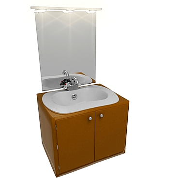 Streamline Wash Basin 3D model image 1 