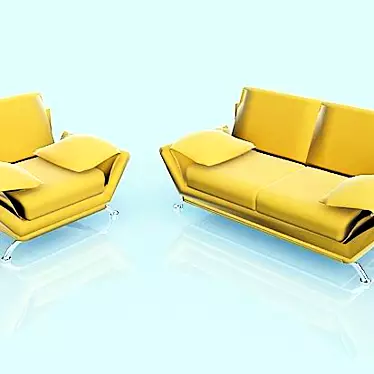 Grand Lion Sofa & Chair 3D model image 1 