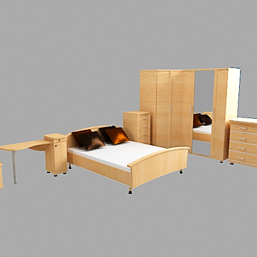 Elegant Bedroom Furniture Set 3D model image 1 