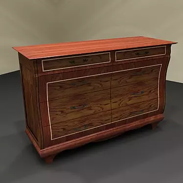 Bassano Collection Wood Chest of Drawers 3D model image 1 