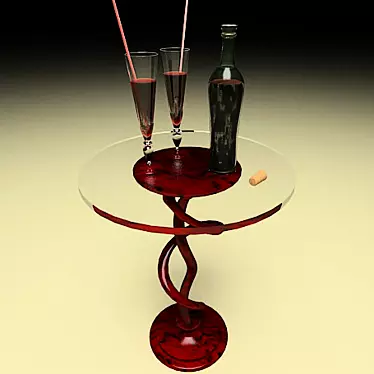 Wine Table Set 3D model image 1 