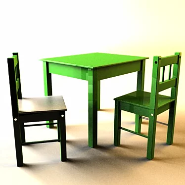 Kids' Table Set - Fun & Functional 3D model image 1 