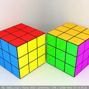 Simple Cube-Rubik Model 3D model image 1 